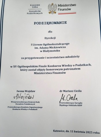 Konkurs Wiedzy o Podatkach 2