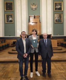 Jakub Poplawski z wladzami AGH